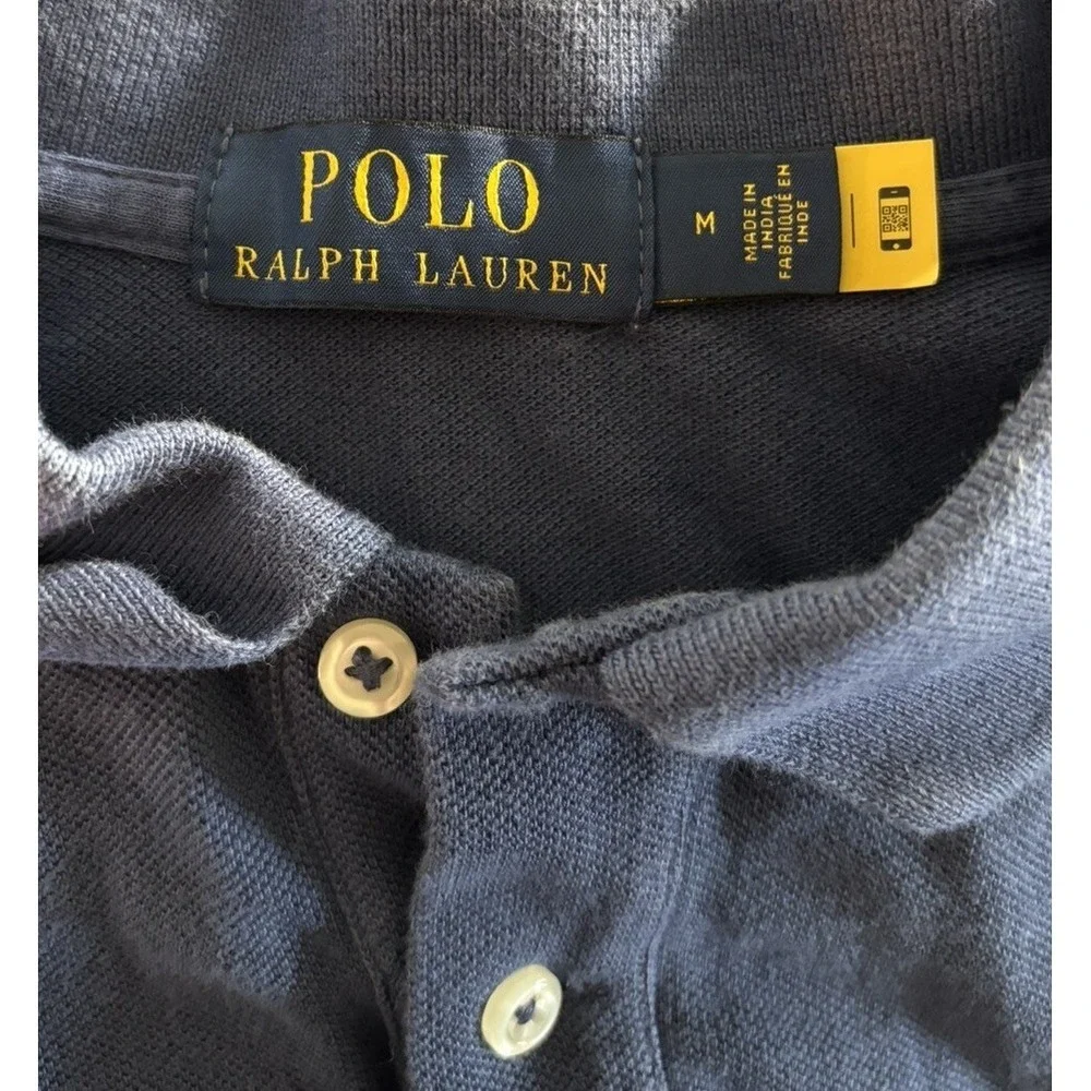 Polo Ralph Lauren Shirt Mens M Striped Short Sleeve Navy Blue Green White Preppy